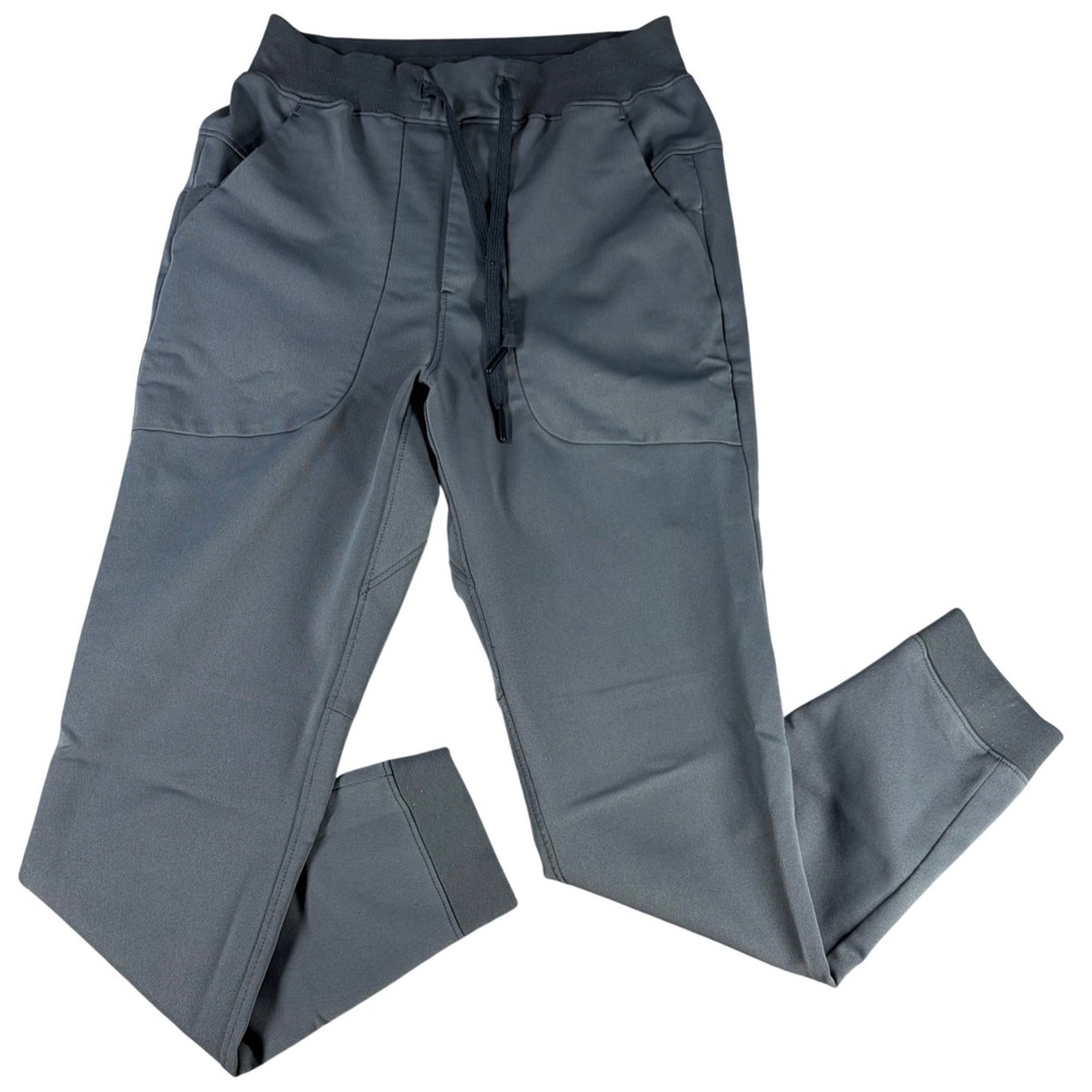 Unbranded Men's Gray Jogger Pants Drawstring Athletic Zip Pocket Tapered 28x27